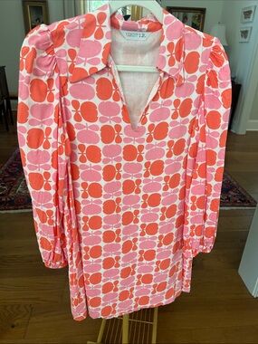 Comfortable Pink & Orange Printed Mini Dress by Compania Fantastica